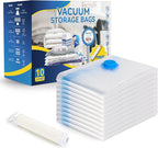 10 Jumbo Vacuum Seal Bags with Hand Pump, Vacuum Storage Bags, Space Saver Bags for Comforters, Blankets, Bedding, Pillows, C