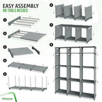 Cube Storage Organizer with Storage Bins Included - The Perfect Closet Organizers and Storage Solution. Includes 12 Storage C
