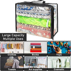 10 Pcs Extra Large Clear Travel Packing Cube，16 x 12 x 4 Clear Vinyl Zippered Storage Bags See Through Moving Bag Plastic Sto