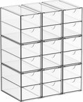 Yieach 9 Pack Small Acrylic Drawers With 18 Drawers,Clear Drawer Organizers Stackable,School,Office Supplies Organizer And St