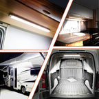 12V LED Interior Light Bar, 168LEDs 16W Led Strip Lights with ON/Off Switch, for Enclosed Cargo Trailer Car RV Van Truck Lorry Camper Boat Caravan Motorhome (2 Pack)