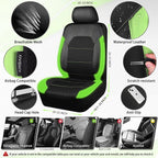 CAR PASS Leather Car Seat Covers Front Seats only, with Air Mesh Front Seat Covers Breathable, Cool Automotive Seat Covers 2 