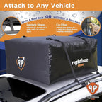 Rightline Gear Sport Jr Waterproof Rooftop Cargo Carrier for Top of Vehicle, Attaches With or Without Roof Rack, 10 Cubic Feet, Black
