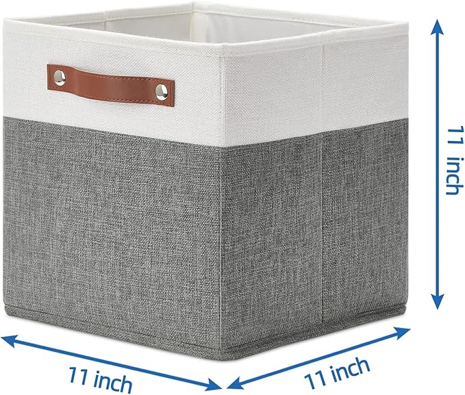 Temary Cube Storage Bins 4 Pack Storage Cubes 11?11 Fabric Storage Bins Foldable Cube Storage Baskets with Handles, Collapsib
