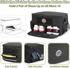 Golf Trunk Organizer Storage with Separate Compartment for 2 Pair Shoes Up to US Mens 16, Golf Car Locker Organizer for