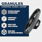 Road Comforts Car Steering Wheel Cover - Microfiber Leather Steering Wheel Wrap Sports 14.5-15 Inch Steering Wheel Cover Non-