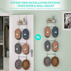 HapiRm Over Door Hat Rack - Wall Mounted Hat Organizer with 6 Hooks and Metal Basket Design, Baseball Cap Organizer Storage H