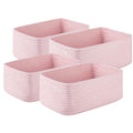 OIASKET 4 Pack Small Storage Shelf Baskets for Organizing, Mini Woven Rope Storage Bins for Towels, Cute Decorative Closet Or