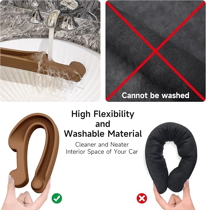 Car Seat Gap Filler Set of 2, 3IN1 Seat Side Gap Filler Plug with Storage Slot & Hook Function, Soft Foam Universal Fit Car SUV Truck Fill Gap Between Seats Console Organizer（Standard Saddle Brown）