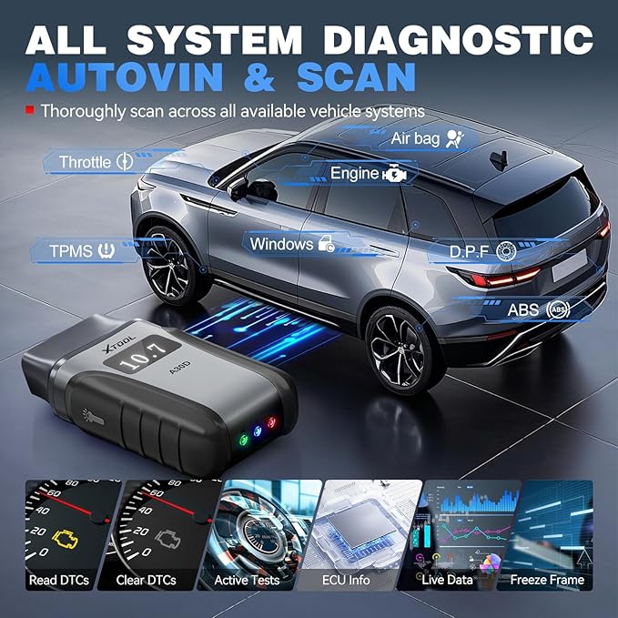 XTOOL Anyscan A30D OBD2 Scanner Diagnostic Tool - Bidirectional Scan Tool Wireless - Lifetime Updates & 19 Resets Crank Sensor