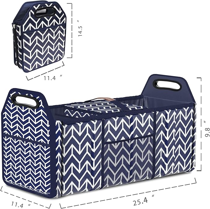 Orionstar Trunk Organizer, Foldable Car Storage Bag Portable Insulation Cooler Bag Collapsible Vehicle Organizer Divider Stor