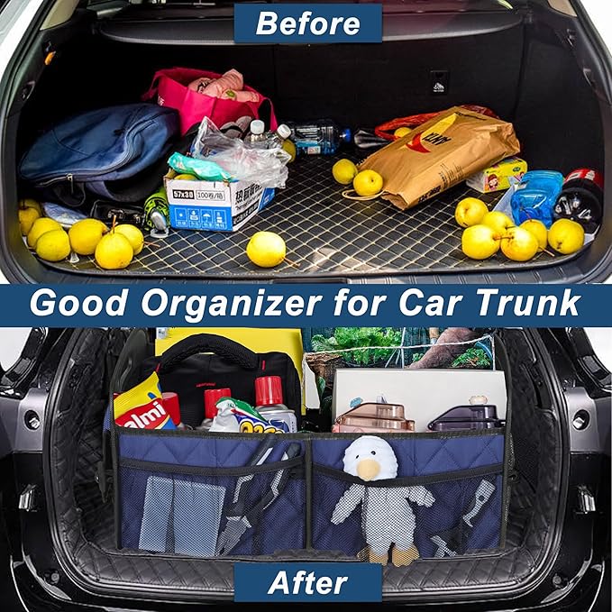 Deosk Car Trunk Organizer for SUV, Car Organizers and Storage with 6 Pocket, Car Accessories for Women/Men 70L Waterproof