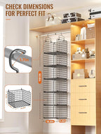 6 Tier Closet Hanging Organizer, Metal Closet Organizers and Storage with 4 Hanging Hooks 4 S-Hooks for Wardrobe Laundry Room