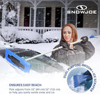 Snow Joe 18" Telescoping Snow Broom & Ice Scraper for Cars, No-Scratch Foam Brush - Long and Extendable Ice Removal Tool for Car Window and Automotive Windshield, SJBLZD
