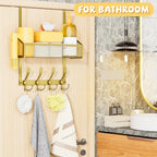 Kaiferty Over The Door Hooks Organizer, Coat Rack Over The Door Storage Hanger Towel Rack, Back of Door Storage Organizer for