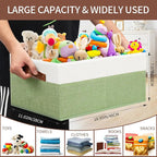 3 Pack Large Capacity Storage Bins Closet Organizer for Shelves, Fabric Closet Storage Baskets Boxes with Leather Handles for