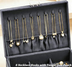 QBestry 3-Layer Jewelry Box for Women with Lock and Key & Drawer, Large Jewelry Organizer with 8 Necklace Hooks & 56 Earring 