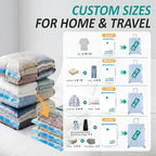 Cozy Essential Travel Vacuum Storage Bags with Rechargeable Cordless USB Pump, Space Saver Bags for Luggage, Suitcase, Carry-