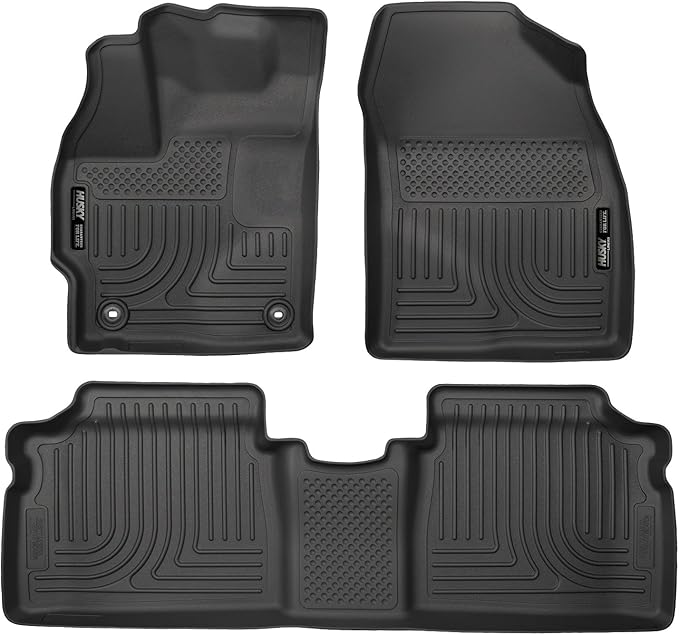 Husky Liners Weatherbeater Floor Mats | Fits 2015 Toyota Prius | Front & 2nd Row, 3-pc Black - 99511