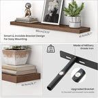 Heimlove Floating Shelves for Wall 32 Inch,Mounted Storage Wood Shelves with Invisible Brackets Hanging Shelf for Bedroom Liv