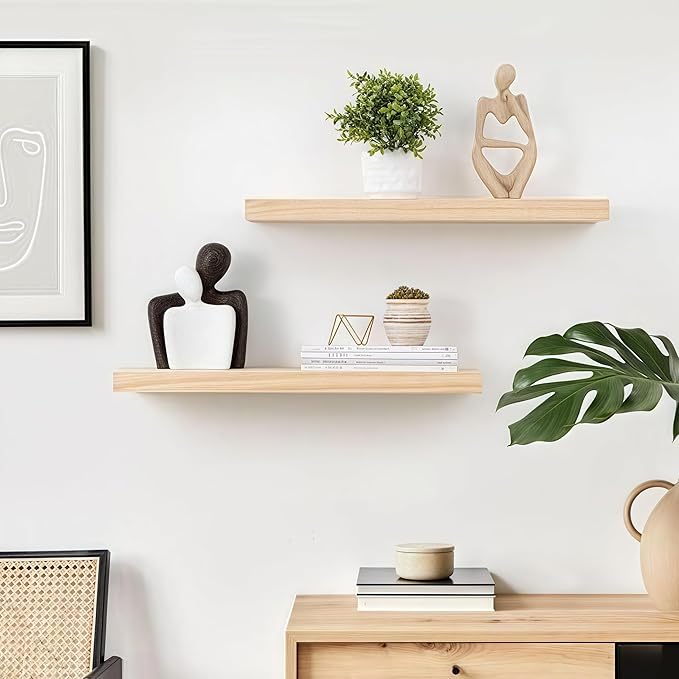 4pcs Wall Shelf Brackets Heavy Duty Floating Shelf Bracket Hidden,Invisible Black Shelving Brackets Decorative Floating Shelf