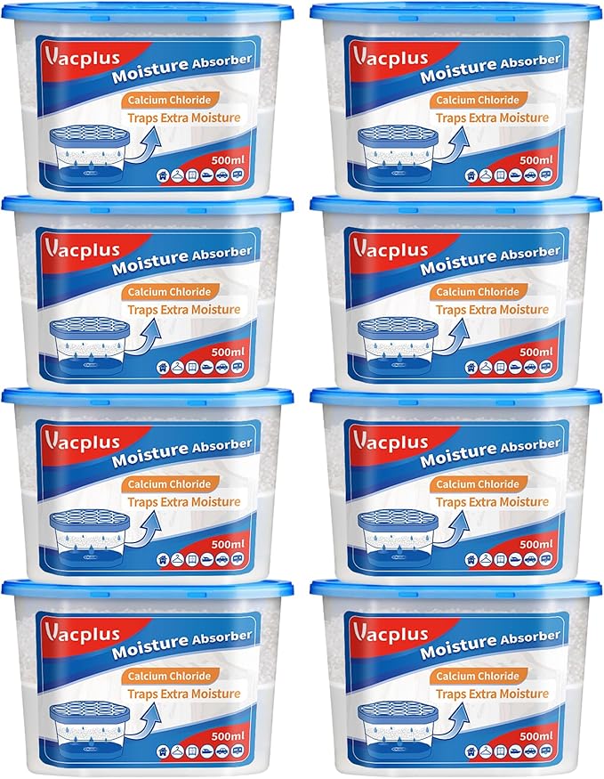 Vacplus Moisture Absorbers - Dehumidifiers for Closet, Efficient Humidity Absorber Boxes Collect Excess Moisture for