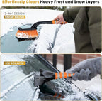 RevLux 27” Snow Brush and Ice Scraper for Car Windshield – Heavy Duty Snow Remover for Cars, SUVs & Trucks | Soft Non-Scratch Bristles | Detachable ABS Ice Scraper | Winter Windshield Cleaning Tool