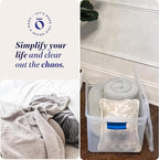 HOMZ 2-Pack Latching Lid, Large Clear Plastic Storage Bins with Lids, 66 Quart, Blue Latch - Stackable Container Boxes for Ho