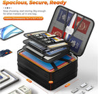 Nacial 5200℉ Fireproof Document Box with Lock, Expandable Document Organizer, Heat Insulated Fireproof Waterproof Box for Fil