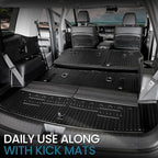 Cargo Mat with Backrest Mats for 2024 2025 2026 Hyundai Santa Fe Car Mat Accessories, All Weather TPE Protector Cargo Liner Trunk Mat(Cargo Mat with Backrest Mats)