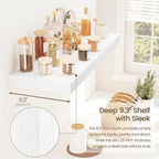 Vivelove White Floating Shelves for wall, 24 Inch Wall Display Shelves with Invisible Brackets, for Bathroom Living Room Kitc