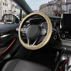 SEG Direct Steering Wheel Cover 14.5-15 inch (37-39 cm) Medium Size, Microfiber Leather, Non-Slip Comfortable Grip, Fits Cars