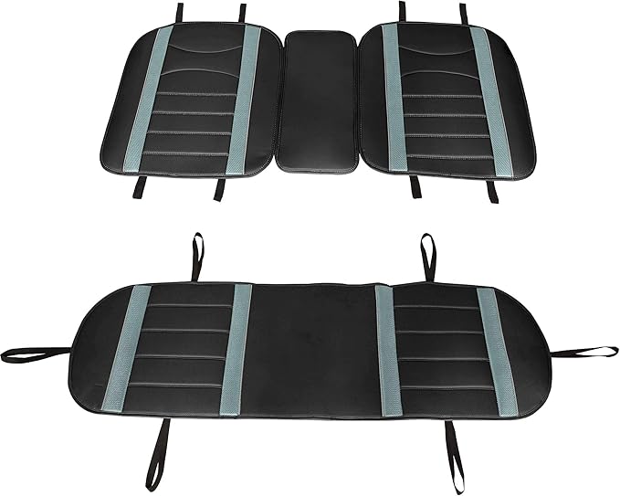 FH Group Back Seat Faux Leather Car Seat Cover - Universal Fit, Rear Seat Covers for Cars with Rear Split Bench, Car Seat Cus