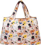 allydrew Large Foldable Tote Nylon Reusable Grocery Bags, 6 Pack