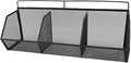 Metal Wire Basket, 3 Grids Wall Hanging Baskets, Wall Mount Slanted Opening Storage Organizer for Kitchen Bathroom Laundry Ro