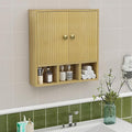 Bathroom Wall Cabinet,Wooden Medicine Cabinet with Fluted Doors Over The Toilet Storage Cabinet with Adjustable Shelf for Bat