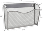 EASEPRES 3 Single Pocket Mesh Hanging File Organizer, Vertical Wall Mounted Magazine File Holder, Mount Basket Mail Paper Doc