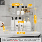 YCIA&DONE Corner Bathroom Counter Organizer, Makeup Organizer for Vanity, Skincare Cosmetic Perfume Tray, Corner Countertop S