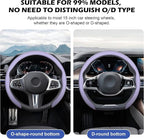 Frani Nappa Leather Steering Wheel Cover,Universal Fit 15 Inch-Premium Non-Slip Breathable Comfort Grip for Cars Trucks SUVs,Anti-Slip Durable Interior Upgrade Light Purple