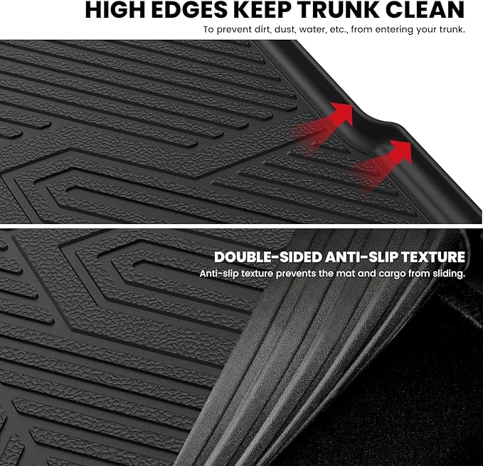 LASFIT Cargo Mat & Backrest Mats for Kia Telluride 2025 2024 2023 2022 2021 2020, All Weather TPE Custom Fit Trunk Mats & Seatback Mats Accessoires for Kia Telluride 2020-2025, Black