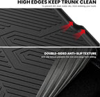 LASFIT Cargo Mat & Backrest Mats for Kia Telluride 2025 2024 2023 2022 2021 2020, All Weather TPE Custom Fit Trunk Mats & Seatback Mats Accessoires for Kia Telluride 2020-2025, Black
