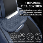 Coverado Front Seat Covers, Breathable Nappa Leather Car Seat Cover, Universal Seat Covers for Cars, Waterproof Car Seat Prot