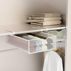 2 Pack Closet Pull-Out Baskets Bra Underwear and Sock Organizer for Drawer Women College Dorm Room Essentials (White)