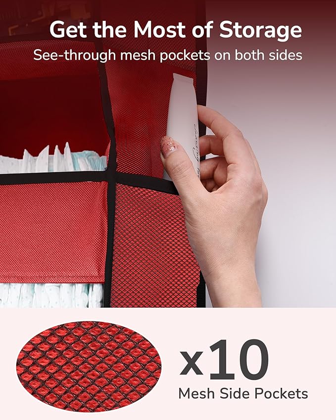 ULG 1 Pack Over The Door Organizer – 5 Shelf Door Organizer Hanging & 10 Side Pockets, Reinforced 44LB Capacity Hanging Organ