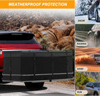 MDSTOP Hitch Cargo Carrier Bag, Waterproof Cargo Bag, 12.5 Cu Ft 53"x20"x20" Rainproof Vehicle Soft-Shell Carriers, with 8 Reinforced Straps for Vans Truck Pickup (Black, 12.5 cu. ft 53"x20"x20")