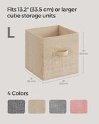 SONGMICS Storage Cubes, 13 x 13 x 13 Inches Non-Woven Fabric Bins with Double Handles, Set of 8, Closet Organizers for Shelve