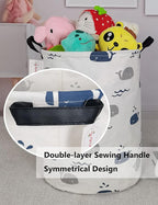 QUEENLALA Large Storage Basket,Laundry Hamper/Bathroom/Home Decor/Collapsible Round Storage Bin,Boys and Girls Hamper/Boxes/C