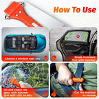 IPOW 4 Pack Car Window Breaker Seatbelt Cutter, Heavy Carbon Steel Glass Breaker Car Safety Hammer Emergency Escape Tool, Aut