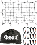 Orion Motor Tech Heavy Duty Cargo Net, 3' x 4' Bungee Cord Net Stretches to 6' x 8' for Pickups SUVs Vans Semis, Truck Bed Roof Rack Trailer Netting with Handmade Knotting 12 Carabiners Storage Bag