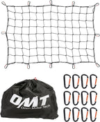 Orion Motor Tech Heavy Duty Cargo Net, 3' x 4' Bungee Cord Net Stretches to 6' x 8' for Pickups SUVs Vans Semis, Truck Bed Roof Rack Trailer Netting with Handmade Knotting 12 Carabiners Storage Bag